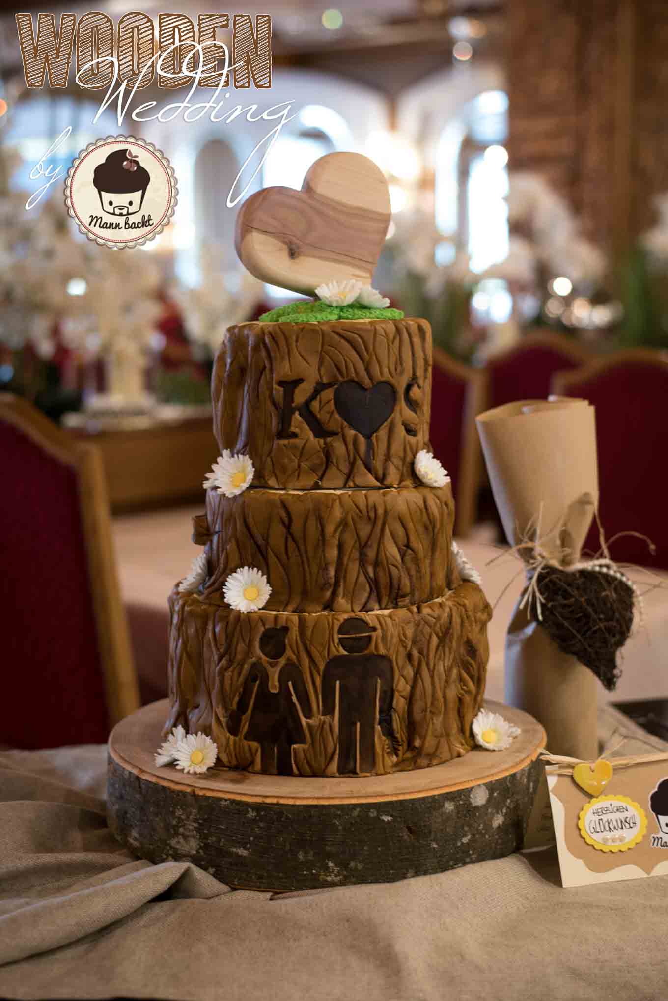 Hochzeitstorte Holz Wooden Wedding Cake-5