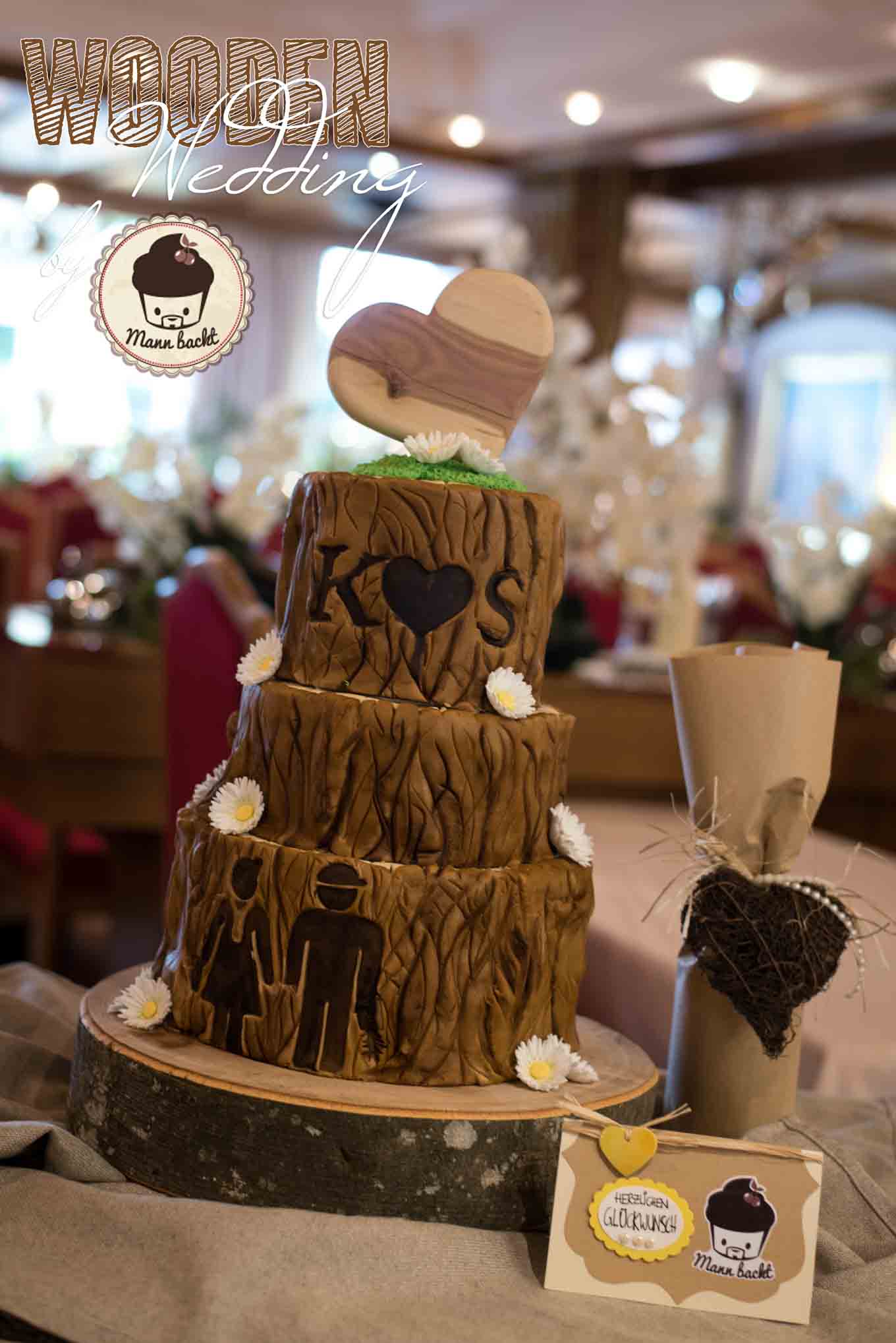 Hochzeitstorte Holz Wooden Wedding Cake-6