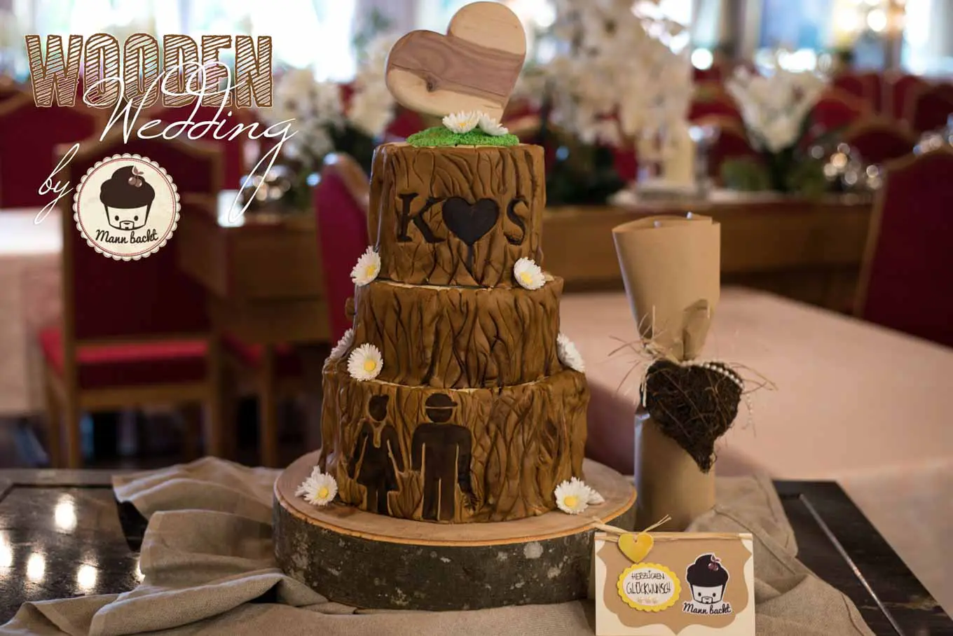Hochzeitstorte Holz Wooden Wedding Cake-7