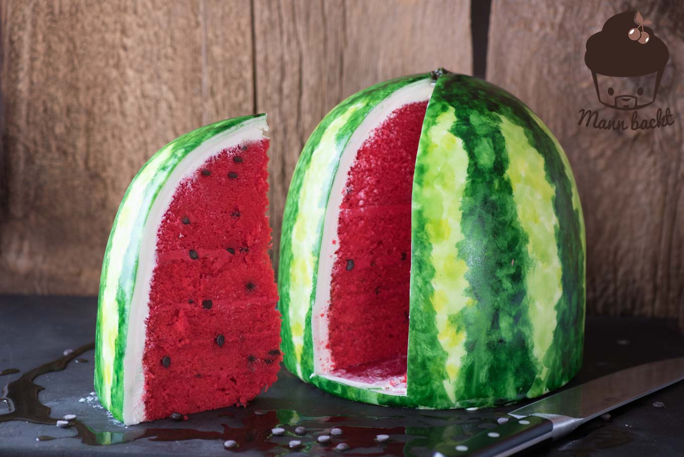 Schritt für Schritt Anleitung Motivtorte Wassermelone
